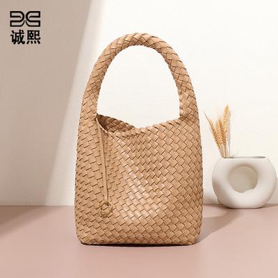 LOGO Labelled Shoulder Armpit Bag Fashionable Hand-woven Bag Large Capacity Mother and Child Tote Bag