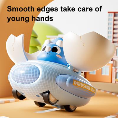Kids Dinosaur Bumper Car Toy Collision Deformation Inertia Drive Dino Egg Flying Saucer Toddlers Educational Transformable Cartoon Dinosaur Vehicle