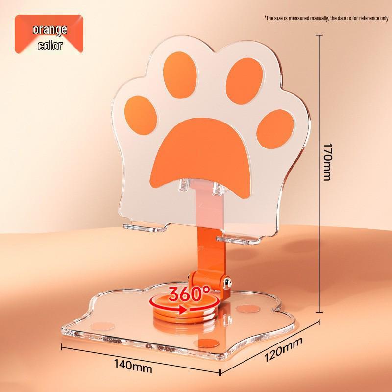 Rotatable 360° Cartoon Cat Paw Transparent Mobile Phone & Tablet Stand