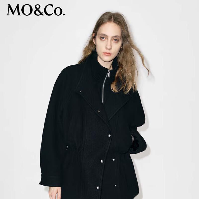 MO&Co. Women's Knit Patchwork Wool Coat