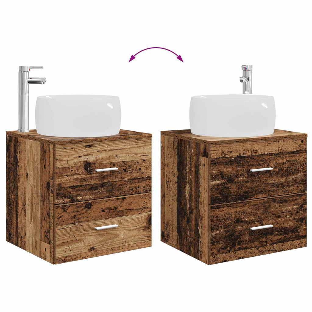 Bathroom Furniture Set 2 pcs Reclaimed Wood Engineered Wood