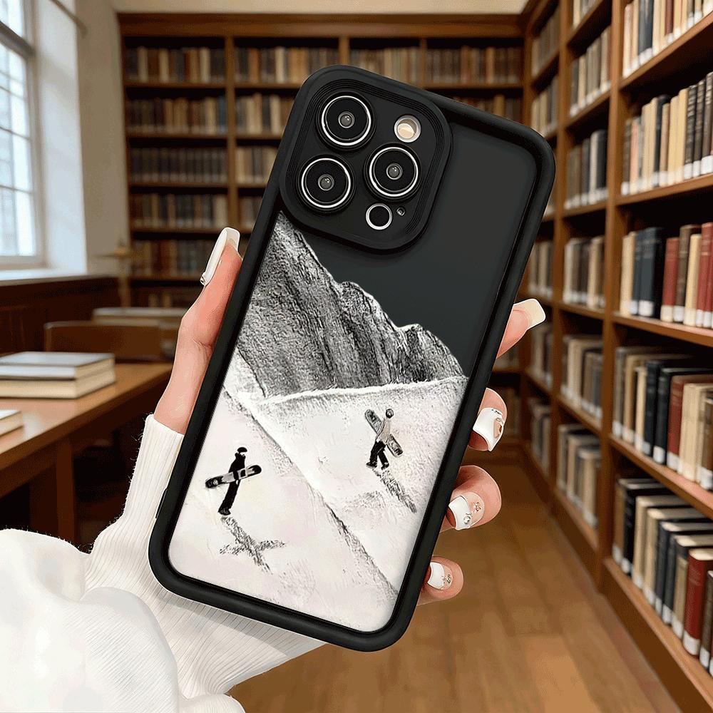 Snowboarders On Mountain Slope Shockproof Phone Case For Xiaomi Redmi Note 15 14 13 12 11 10 9 8 Pro Anti-Slip Anti-Fall Cover