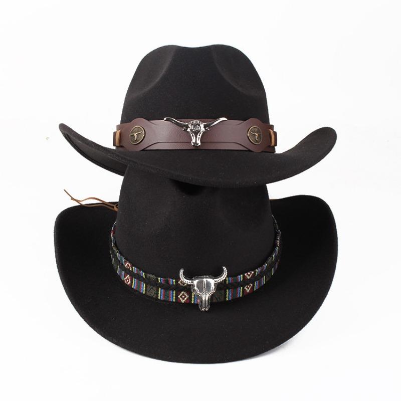 Western Style Cowboy Hat, Ethnic Style Rolled Edge Hat, Sun Hat, Jazz Hat, Outdoor Travel Hat  Cow Print Cowboy Hat