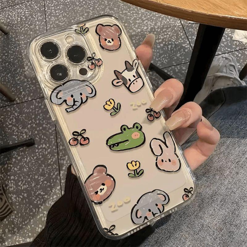Cartoon Animal Avatar iPhone17Promax Mobile Phone Case, Cute and Suitable for Apple 16promax Space Case.