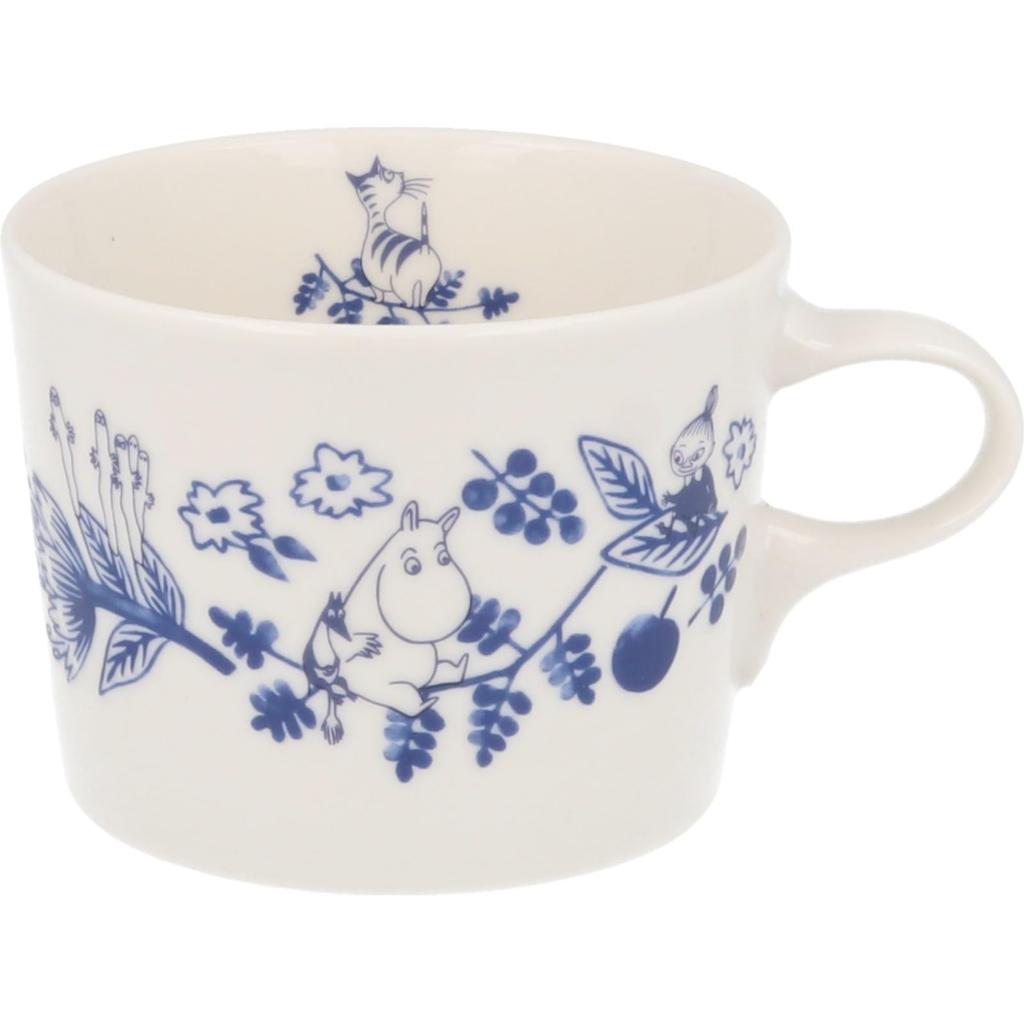 Moomin Blue Flora Ceramic Kobana Mug, 260ml,