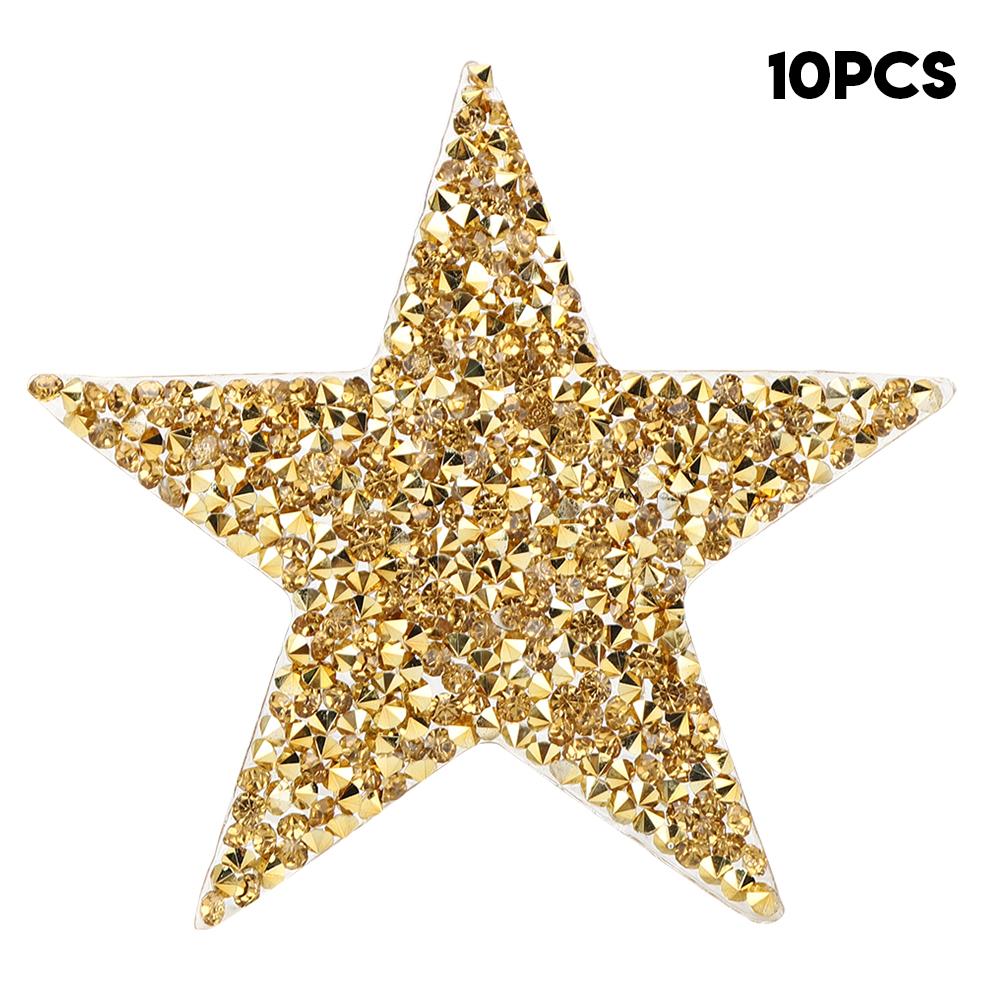 

10 шт. Звезда Горячие Стразы Наклейка Термоклей DIY Одежда Телефон Декоративные Аксессуары Золото