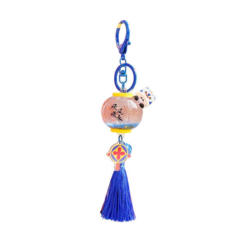 Jinnew Lion Dance Lantern Design Oil Filled Cartoon Keychain Pendant For Gift