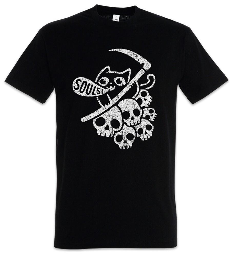 

Cat Reaper I T-Shirt Cats Fun Death Skull Skulls Love Lover Addiction Addicted M