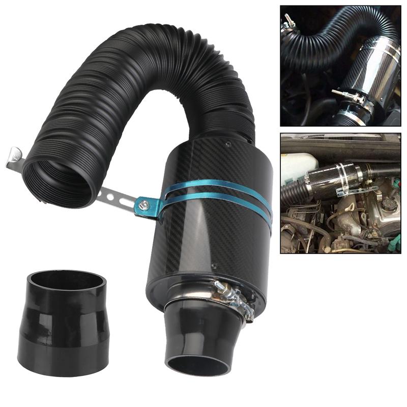 1 Set Pipe Hose Kit Feed Enclosed Intake Induction Universal Fiber Intake Filter Box Car Carbon Fibre Cold Air Filter