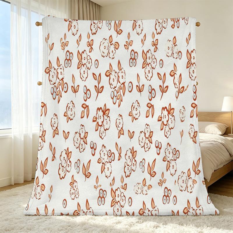 Floral Flannel Fleece Blanket: Soft Breathable Warm Cozy Throw for Bedroom, Living Room, Couch – Home Decor, Halloween & Christmas