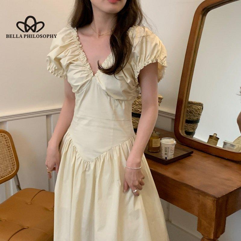 Francouzské retro Hepburn elegantní plisovaný výstřih bez rukávů Středně dlouhé šaty úzkého střihu Dámská móda Elegantní společenské dlouhé šaty