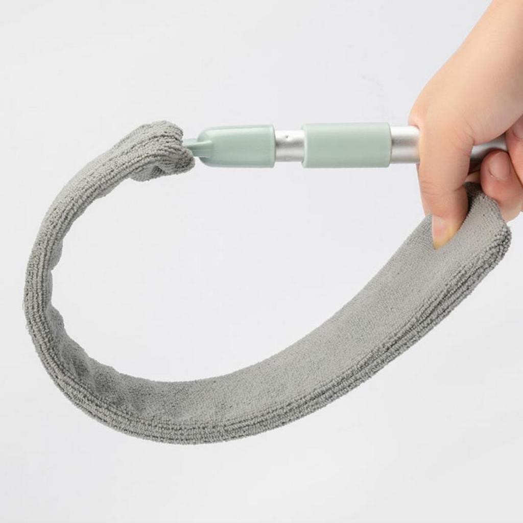 Extendable Dust Cleaner with Washable Polyester Fiber Head for Ceiling Blinds Furniture Crevices Adjustable Length