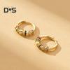 1 Pair Women Huggie Earrings Polished Colorful Flower Cubic Zirconia Small Ear Hoop Lightweight Metal Ear Jewelry for Daily Wear Dating Party