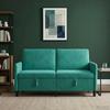 Turquoise Storage Sofa 152 X 78 X 87 Cm Polyester