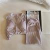 Milch Aprikose Insel Fleece Pyjama Set für Damen mit integriertem BH, Süße Spitzenverzierung, Warme Dünne Fleece Hauskleidung für Frühling Herbst Winter