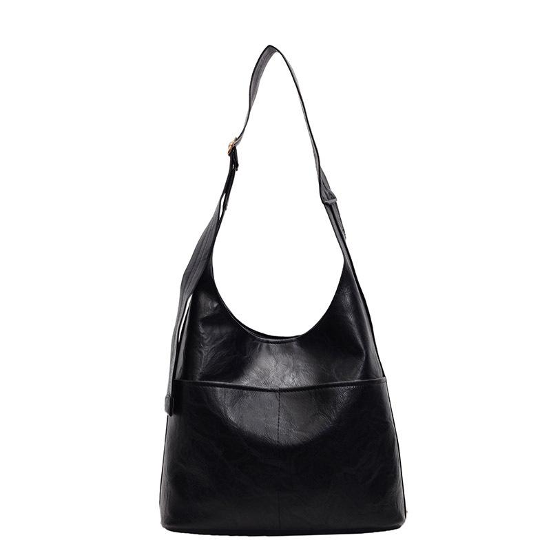 

Ретро сумка подмышку женская 2025 текстура для поездок на работу большая вместимость плечевая портативная сумка-тоут тренд универсальный простой стиль