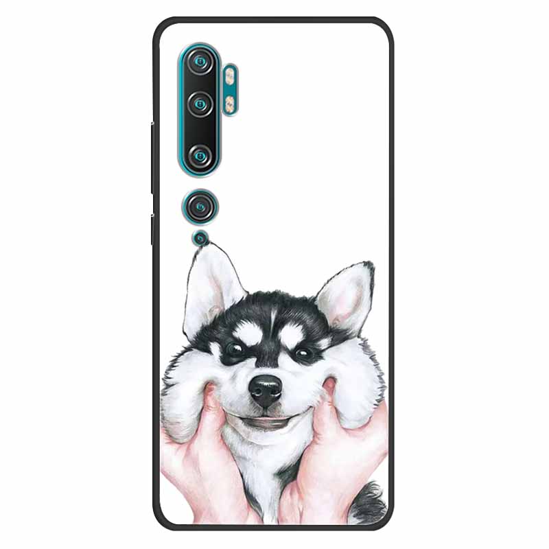 For Xiaomi Mi Note 10 Case Silicone Soft Owl Lion TPU Fashion Back Cover For Xiaomi Mi Note10 Cases Protective Printed Covers