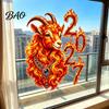 Christmas Glass Decoration Chinese New Year Window Stickers, 2027 Goat Static Clings, Electrostatic Film Reusable Lunar Xmas Decor for Home