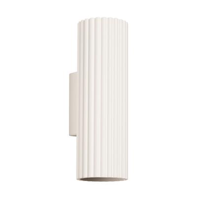 Modern Beige Wall Sconce, Corrugated Tube, 20 Cm, Top and Bottom, for Living Room, Hall, 2xGU10 10W, KARBON, Sollux Lighting