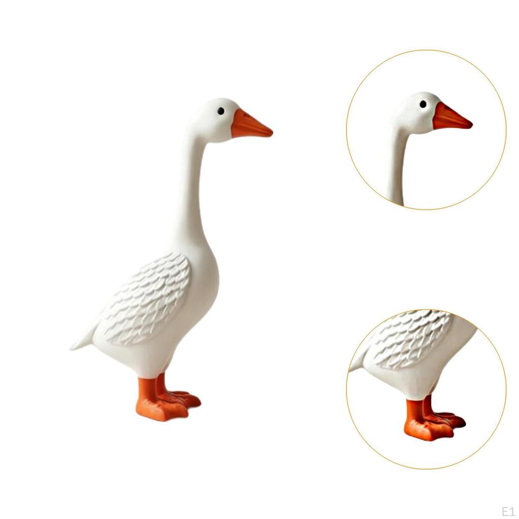Goose Statue Ornament Resin Figurine Decorative Gift Animal Sculpture White for Fireplace Indoor