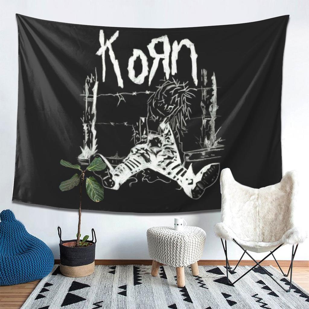 Korn Rock Music Tapestry Wall Hanging Aesthetic Home Decor Tapestries for Dorm Room