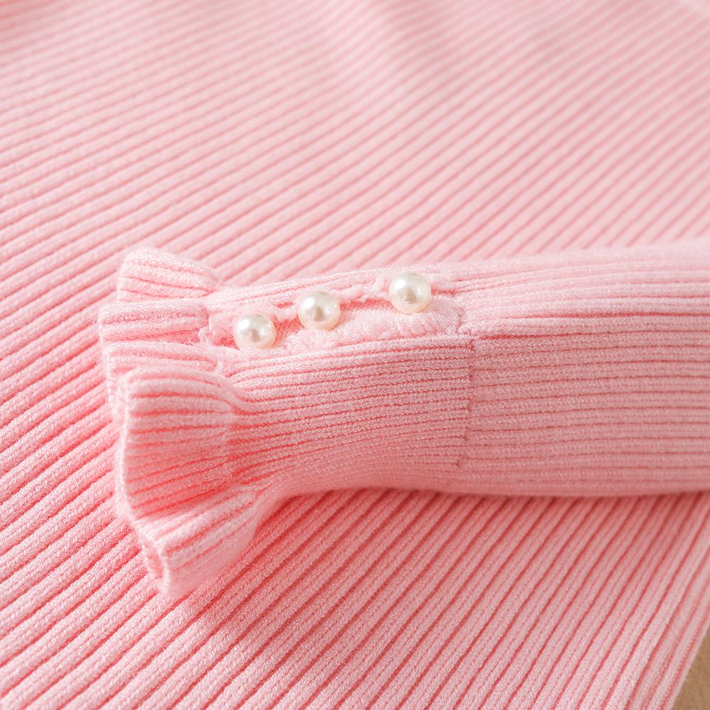 Dívčí svetr 2023 Nové zimní dětské oblečení Dětské topy Teplé úplety Dívčí svetry s rolákem