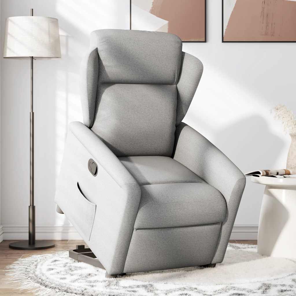 Recliner with Rising Aid Cloud Grey Fabric