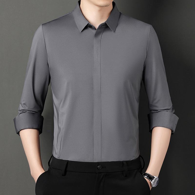 Осенняя новая повседневная рубашка для мужчин в корейском стиле — фото 6