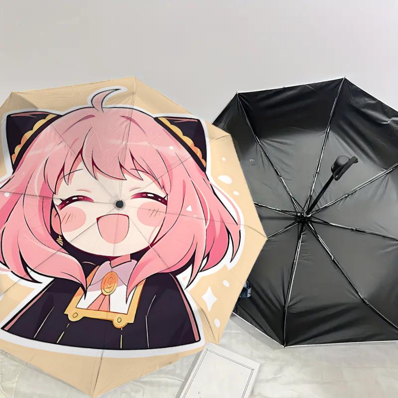 1PC cat girl Umbrella-8-Rib Reinforced, Automatic Open, Lightweight & Durable, Cute Fashion Accessory for Outdoor-P100