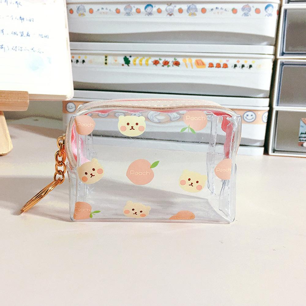 Kreative Bären Transparente Mädchen Münzbörse Kinder PVC Reißverschluss Kleingeldbörse Damen Mini Lippenstift Geldbörse Kaninchen Schlüsselkarten Tasche