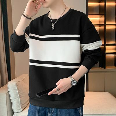 Trendige Marke Rundhals-Sweatshirt für Herren Herbst Neu Lockerer Pullover Lässig Vielseitig Hübsch Langarm-T-Shirt Top