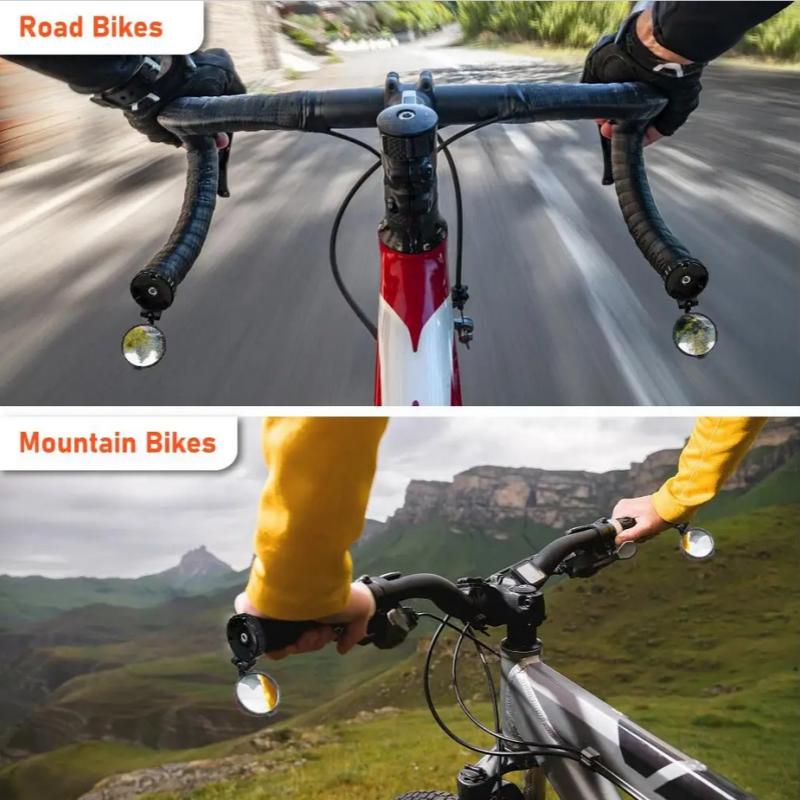 1 PairBicycle  Rear View Convex Mirror Handlebar Drop Bar Mount Acrylic Lens Back Sight Reflector Light Weight