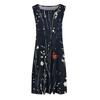 Women's Casual Fashion Floral Print Round Neck Sleeveless Midi Dress