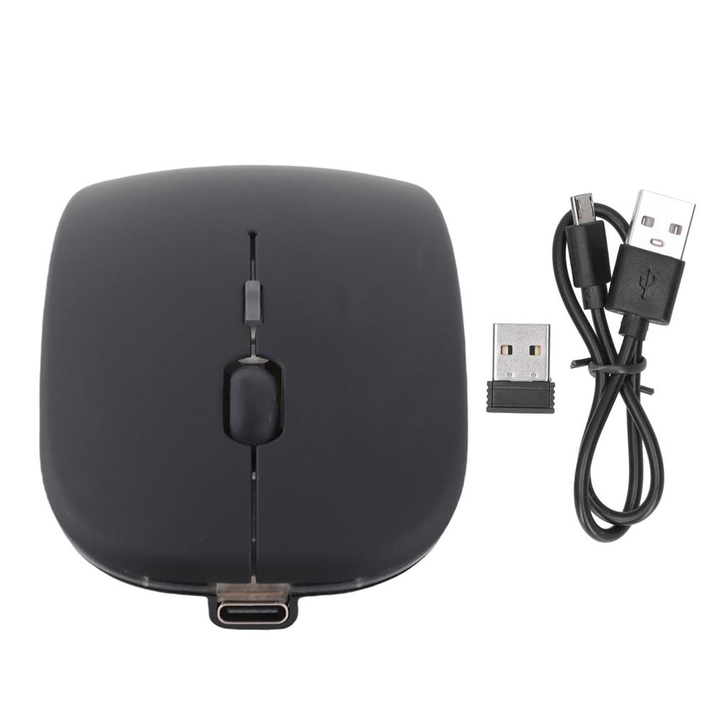 2.4Ghz Wireless Mouse Rechargeable Light Ergonomic Mice 1600DPI No Noise with Smart Optical