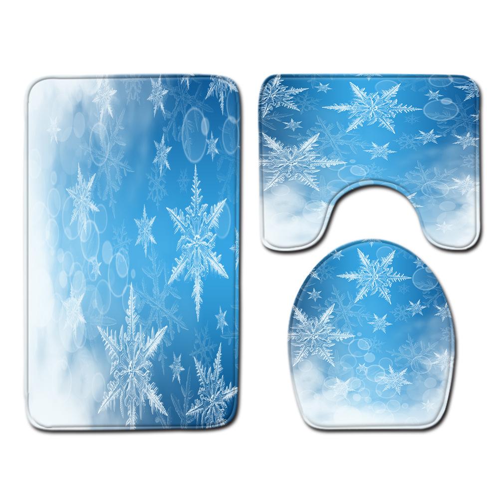 Gradual Change Pattern Toilet Floor Mat Three-Piece Bathroom Three-Piece Carpet Door Mat