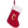 Christmas Red Cute Letter Hat & Stocking with Embroidered Ornament