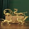 4pc/set High Quality Copper Four Animals Ornament Spirit Beast Ornament Dragon Tiger Vermilion Bird Sculptures