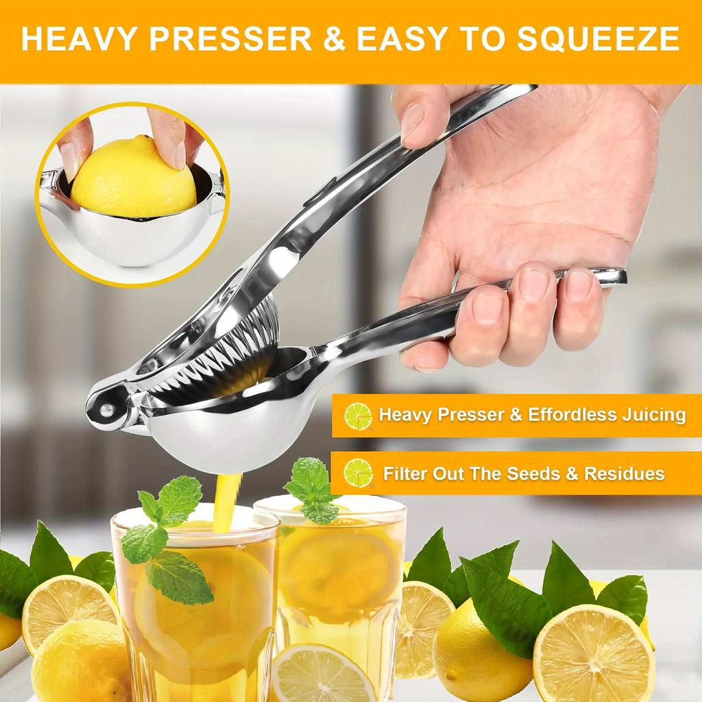 Stainless Steel Manual Citrus Fruit Press , Compact Handheld Citrus Juicer for Oranges, Lemons, Limes , Durable Kitchen Tool for Fresh Juice,
