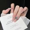 New Pink Butterfly Cat Eye Handmade Sparkling False Nails