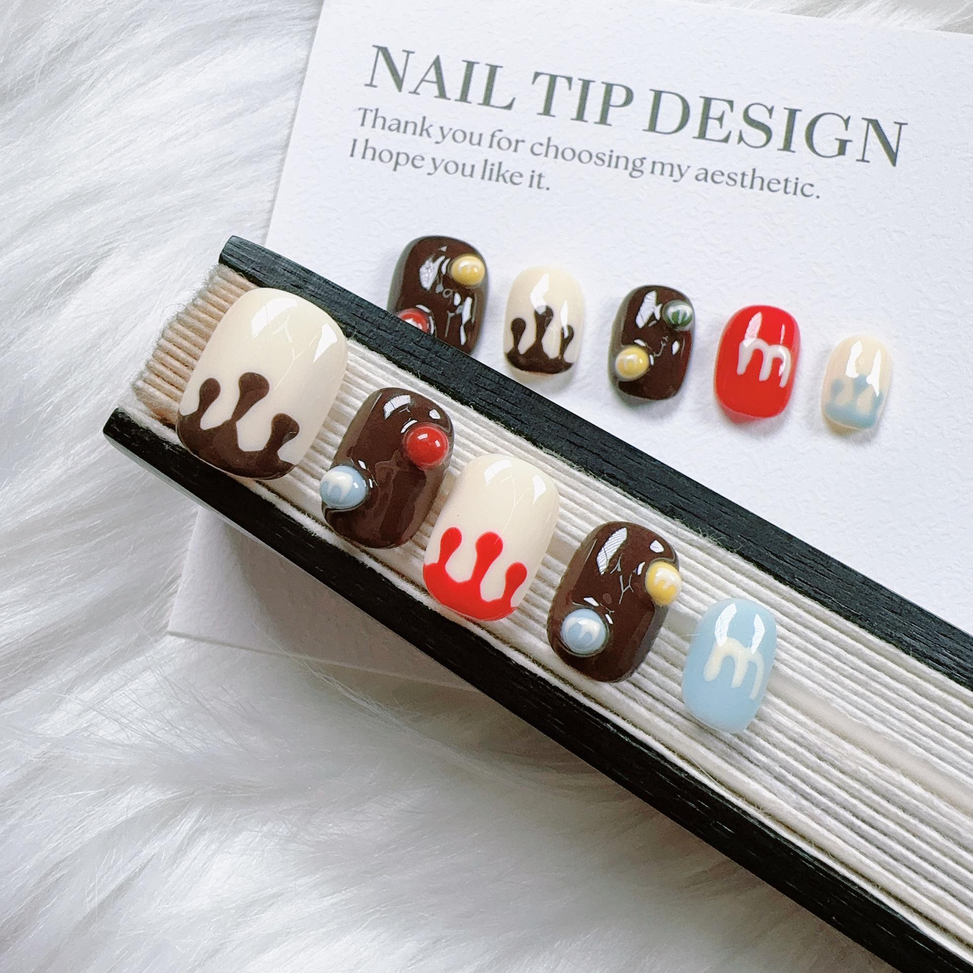 

Live Shot Hand-Painted 3D M&M s Wearable Gel Nails – Cute, Removable Manicure Large