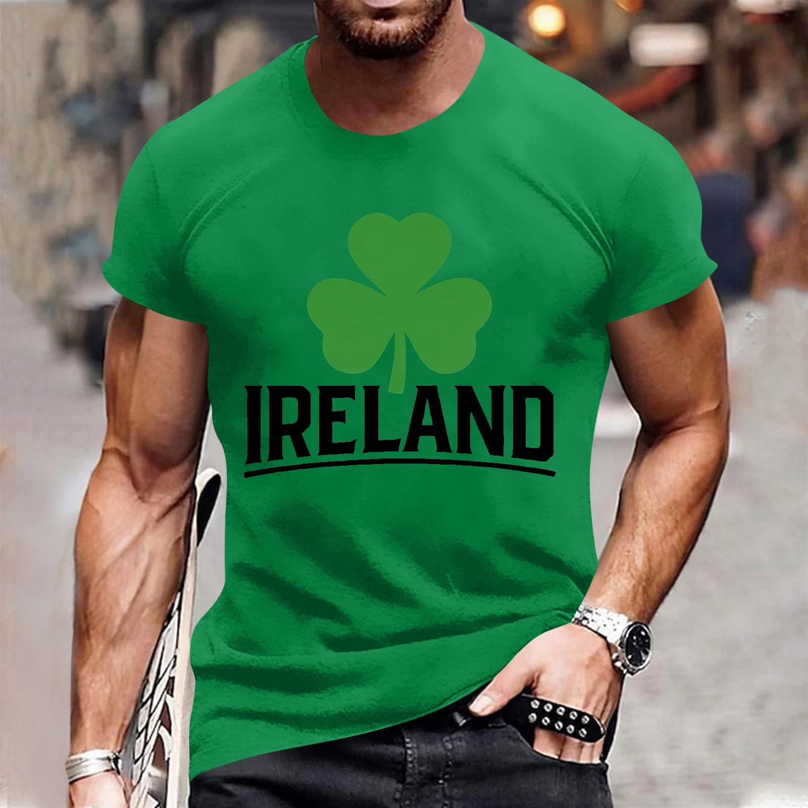 Мужская популярная футболка с принтом круглым вырезом и коротким рукавом XXL зелёный 1390₽