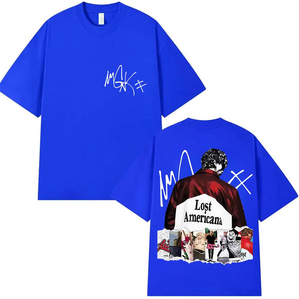 Rapper MGK Lost Americana Tour Album Merch T Shirts Unisex Women Hip Hop Pop Music YK Tshirts Summer ONeck Short Sleeve T Shirt