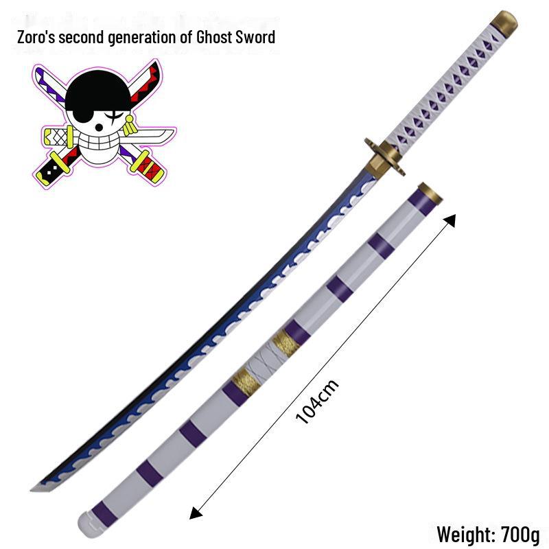 One Piece Zoro Cosplay Wooden Swords: Shusui, Sandai Kitetsu, Yubashiri, 104CM Décor