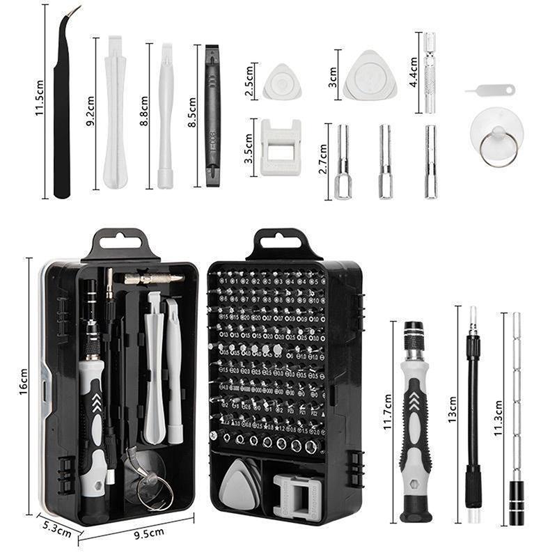 Conjunto de Chaves de Fenda de Precisão Magnéticas Mini 115 em 1 Para Reparo de Equipamentos de iPhone, Computador, PC