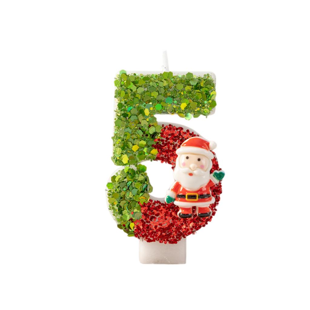 Christmas Happy Birthday Candles For Cakes Decorating Supplies Unscented Number Candles Cake Topper Decorations