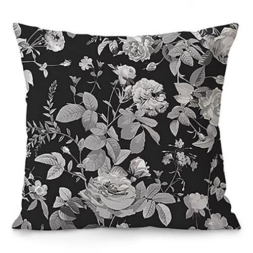 

Black and White Floral Pillowcase PatternSuitable for sofa car bedroom decorative cushion cover pillow cover 16x16Inch
