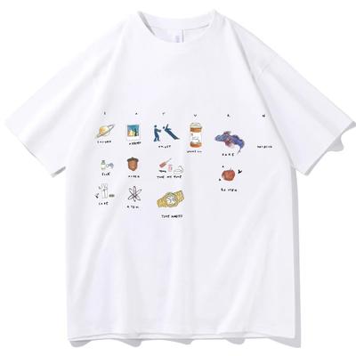 Tişörtler Unisex Tişört Pamuk Erkek ve Kadın Harajuku O-Yaka Kısa Kollu Gömlekler Hayran Hediyesi