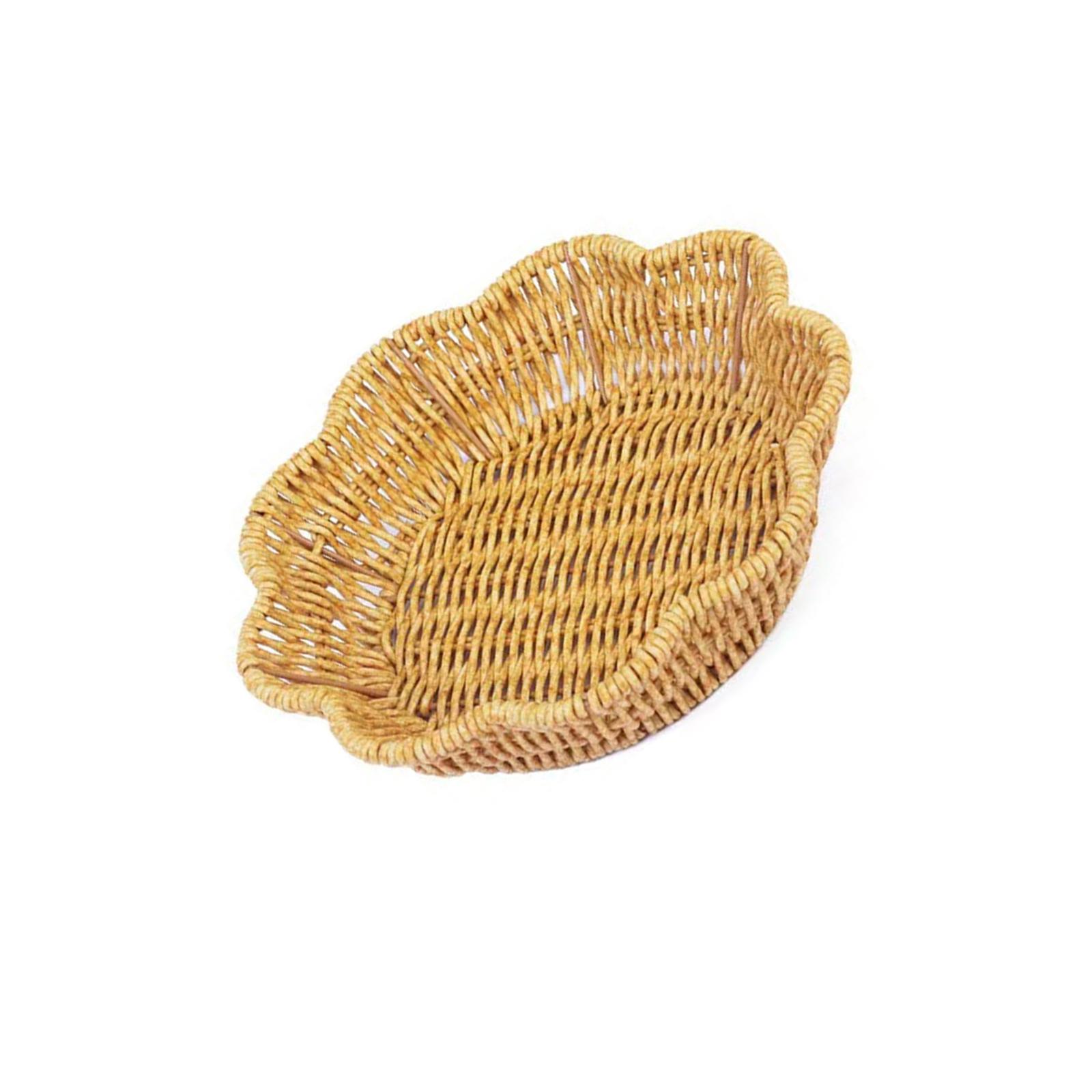 

Поли плетеная корзина для хлеба имитация плетеного подноса для фруктов плетеные вручную корзины для цветов еда овощи для кухни и ресторана S