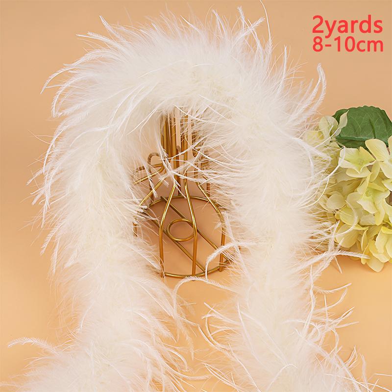 Feather Boa Ostrich 8-10cm Trim Long For Sewing Party Crafts Clothes Hat Dress 2Yards 1.82Meter Plumas Strip Black White Pink