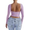 New Daily Fitness Commuting Sexy Slim Fit Y2k Base Shirt Women'S Casual Loose Long Sleeved T-Shirt Top